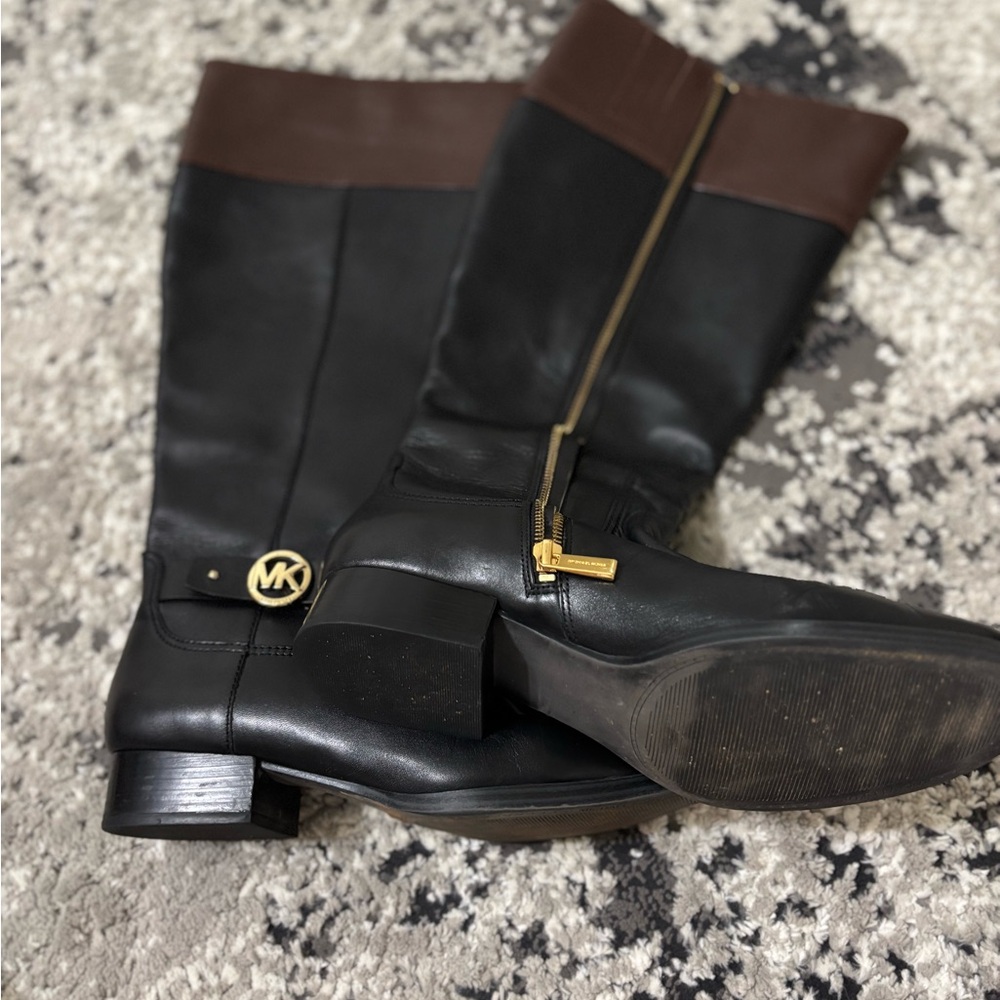 Michael Kors Black and Brown Riding Boots - Picture 4 of 4